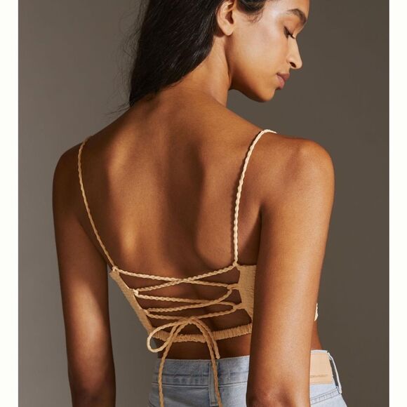 Anthropologie Sunday in Brooklyn Gingham Textured Crop Top- XL NWT - Picture 7 of 10